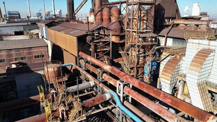 老旧小钢铁厂航拍