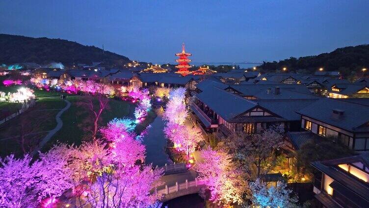 无锡 拈花湾 禅意小镇 夜景樱花