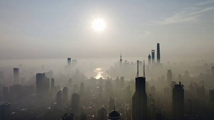 上海疫情雾霾日出平