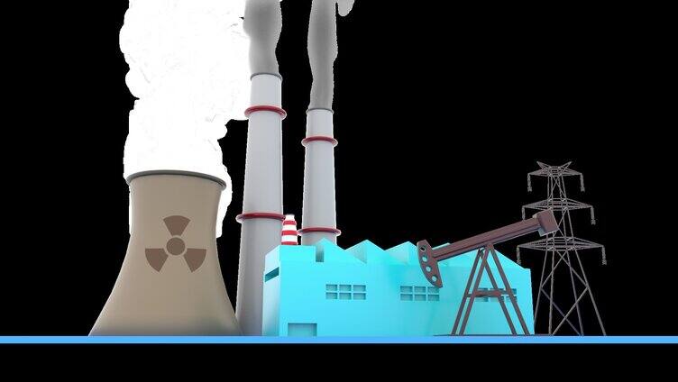 低碳减排化工厂三维动画