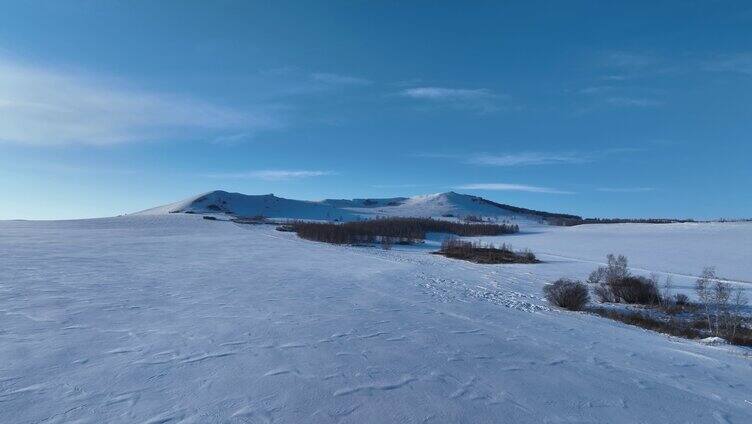 航拍呼伦贝尔雪域雪原