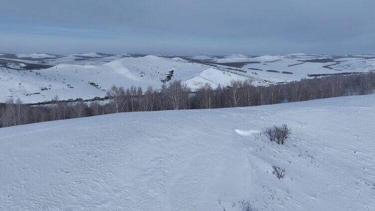 航拍呼伦贝尔雪域雪原