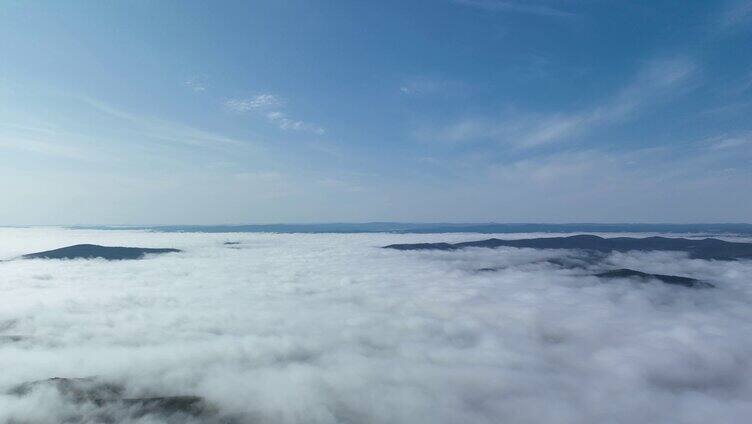 延时航拍山脉云海云上风景