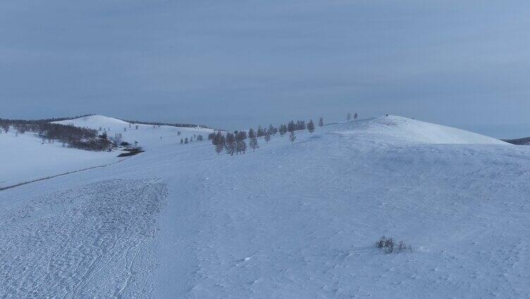 航拍呼伦贝尔雪域雪原