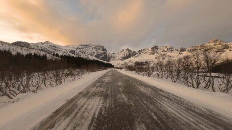 冬天雪景航拍素材