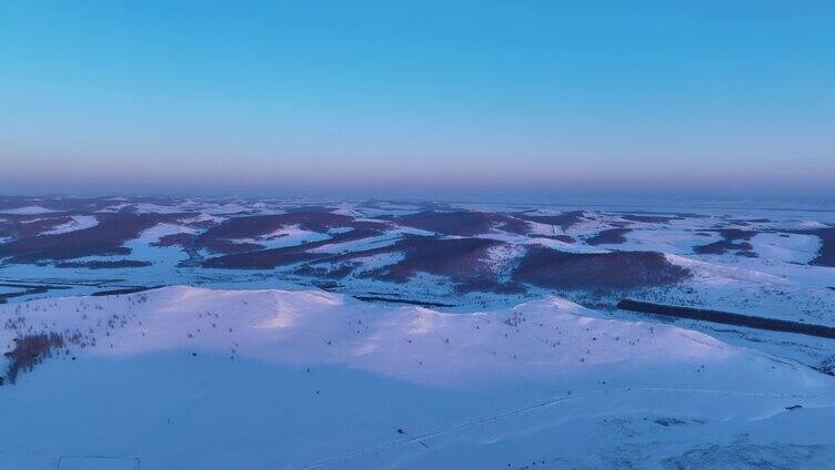 航拍呼伦贝尔雪域雪原