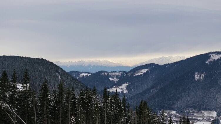 冬天的雪景镜头