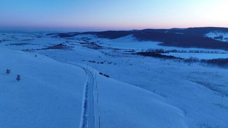 航拍呼伦贝尔雪域雪原