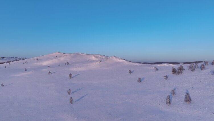 航拍呼伦贝尔雪域雪原