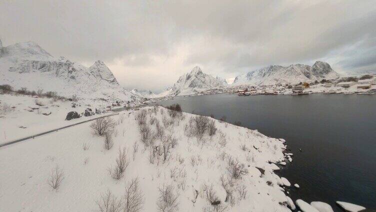 冬天雪景航拍素材