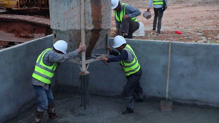 在建建筑工地 工人