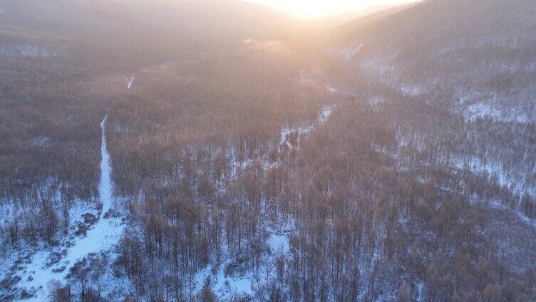 航拍大兴安岭林海雪原风光合集