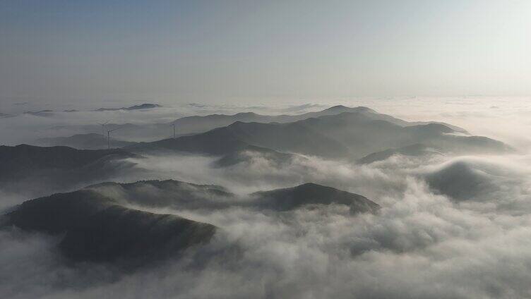 航拍千山云雾缭绕