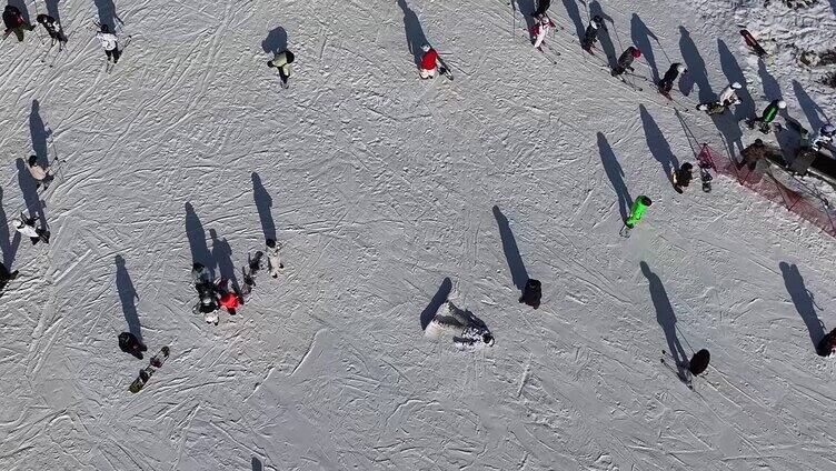 冬季雪上运动 雪场双板滑雪