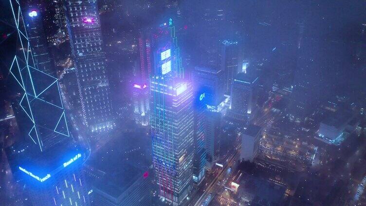 香港城市夜景4k-6