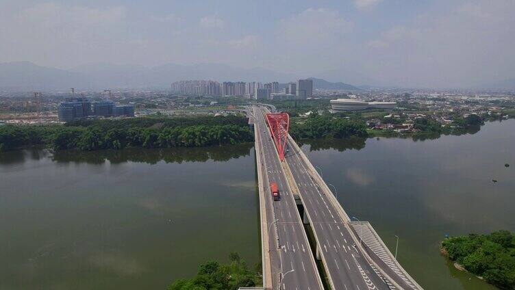 航拍漳州九龙江大桥景观