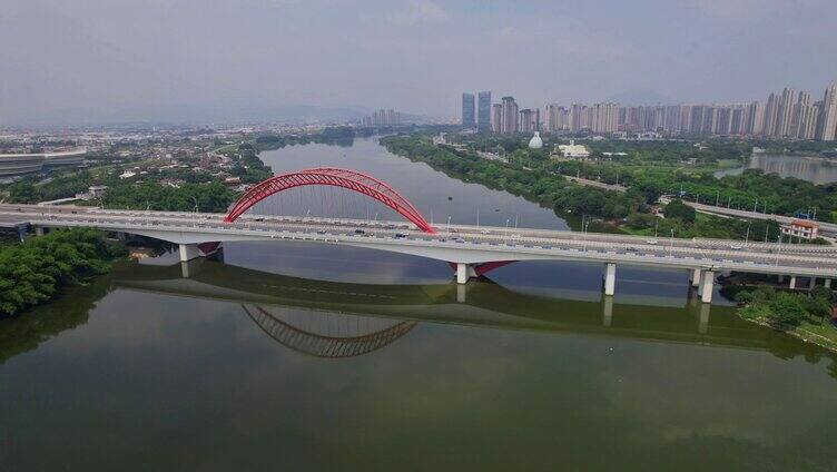 航拍漳州九龙江大桥景观