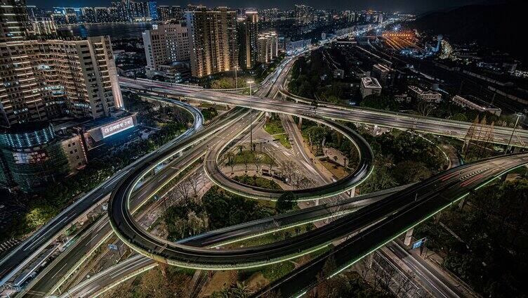 杭州复兴立交桥夜景延时