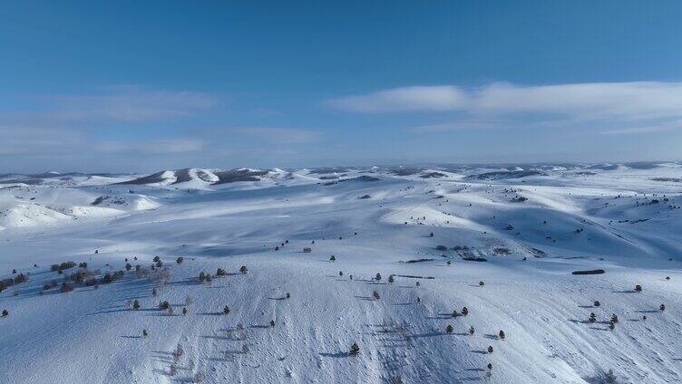 航拍内蒙古雪域雪原
