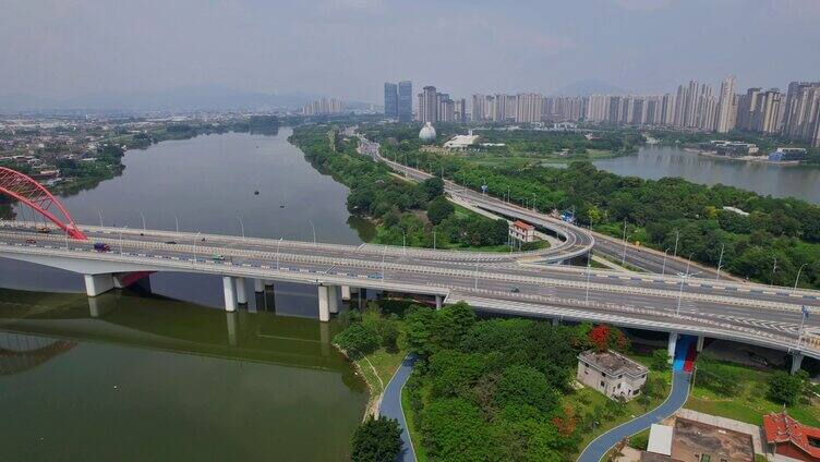 航拍漳州九龙江大桥景观