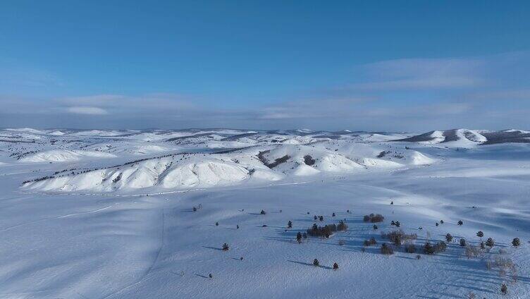 航拍内蒙古雪域雪原