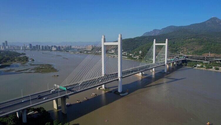 航拍福州魁浦大桥景观