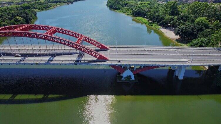 航拍漳州水仙花大桥建筑风光