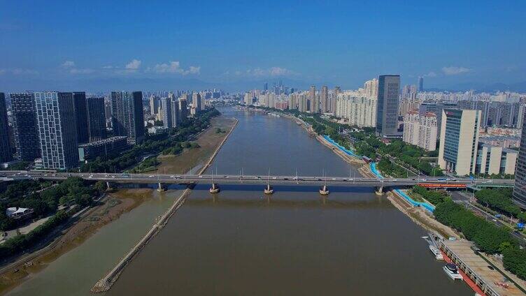 航拍福州鳌峰大桥