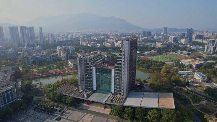 航拍福建江夏学院景观