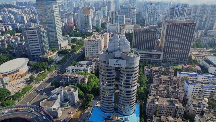 航拍福建烟草大厦景观