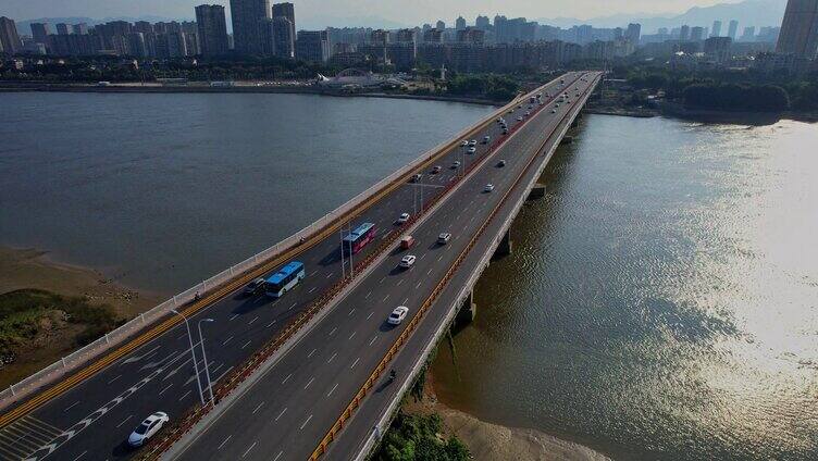 航拍福州金山大桥景观