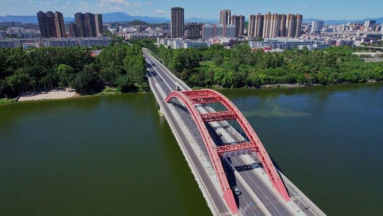 航拍漳州水仙花大桥建筑风光