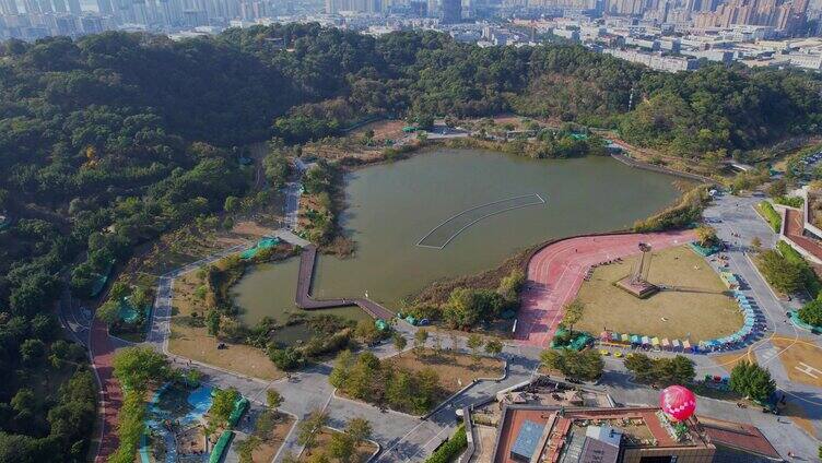 航拍福州飞凤山公园景观