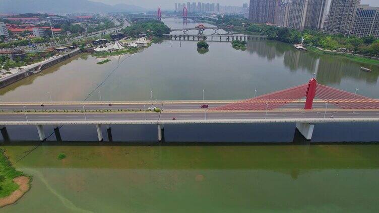 航拍漳州战备大桥建筑风光