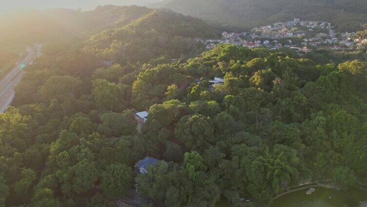 航拍福州动物园景观