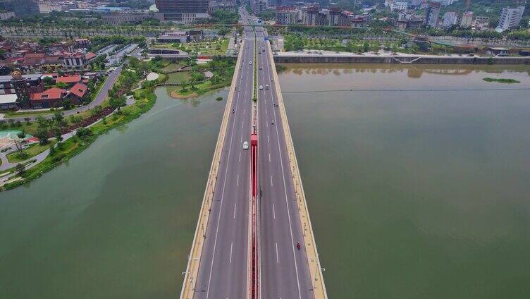 航拍漳州战备大桥建筑风光