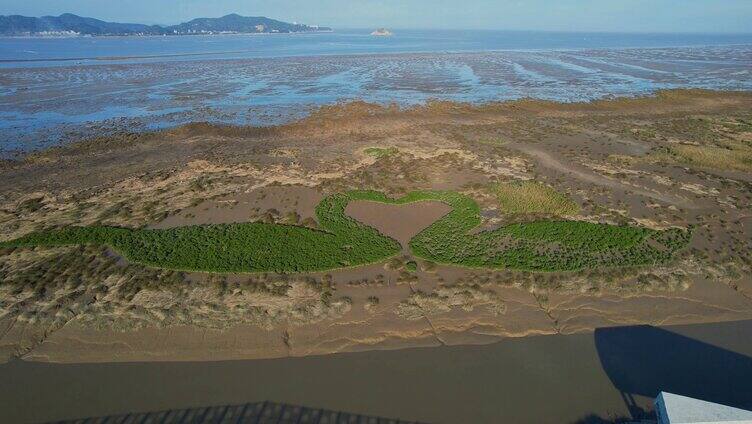 航拍福州闽江河口湿地公园