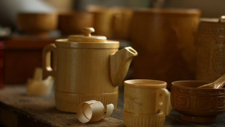 木雕茶壶 传统工艺 木匠雕刻工艺品