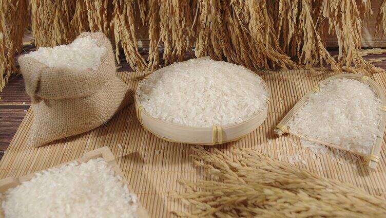 白米饭生态大米米饭粮食创意拍摄【组镜】