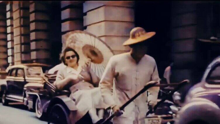 1929年上海拉洋车的车夫影像