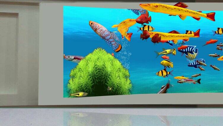 裸眼3D-海底鱼群8K宽屏