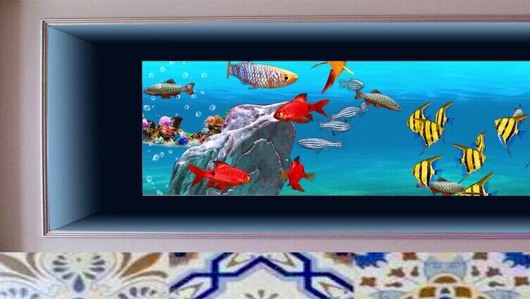 裸眼3D海底观赏鱼群 4K宽屏