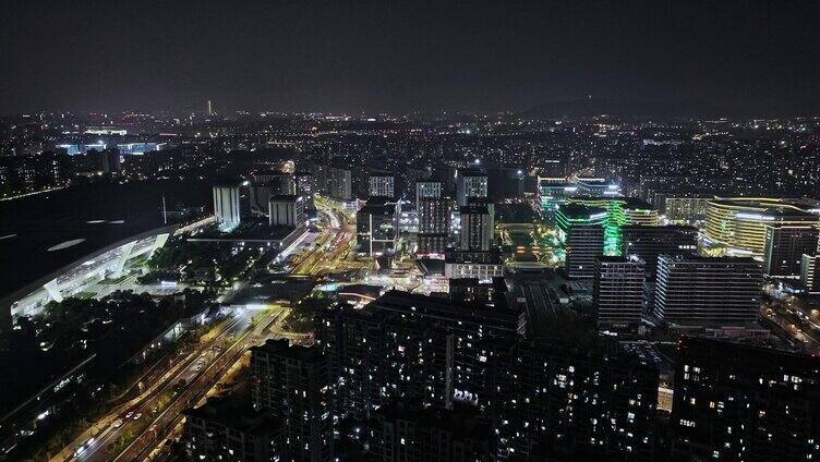 4K杭州东站城东新城夜景