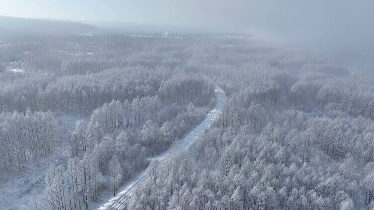 大兴安岭林海雪原和雪路