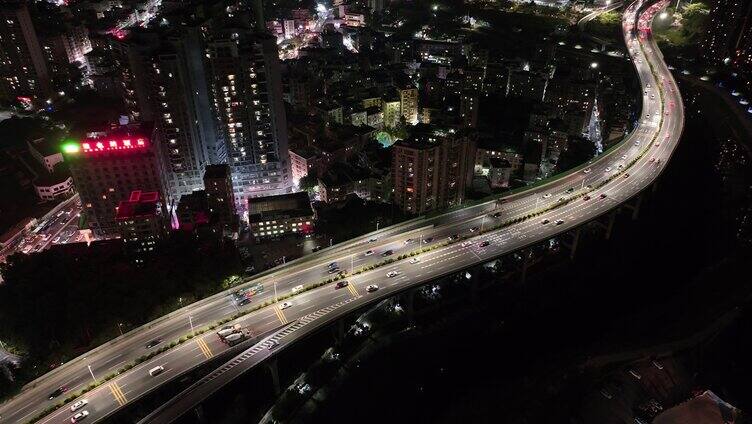 大城市道路夜景「组镜」