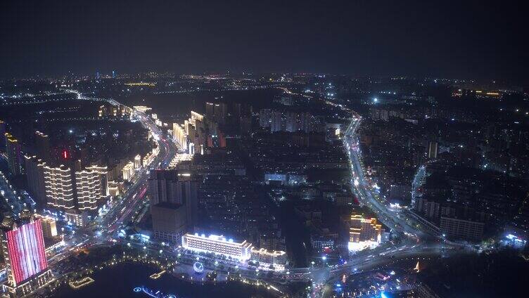 南昌 湾里区 城市延时航拍 夜景「组镜」