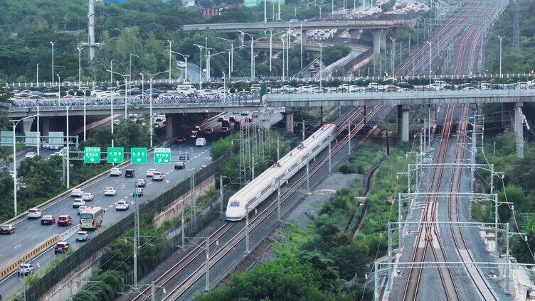 动车行驶 中国高铁 车流