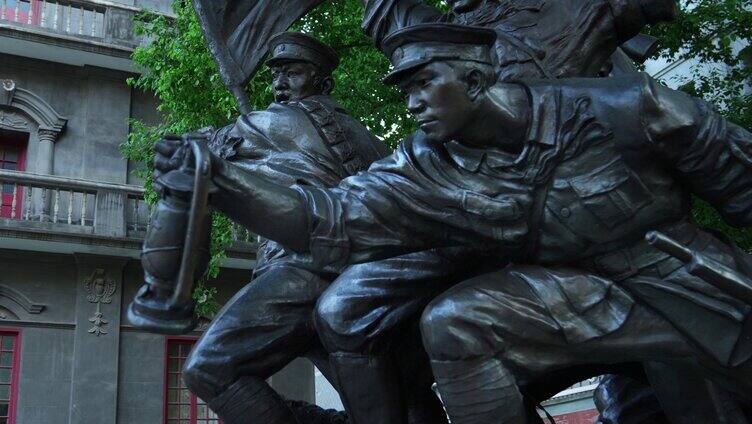 八一纪念馆 烈士雕像 革命 建党「组镜」