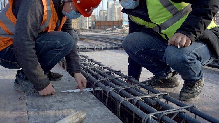 工地监理检测钢筋工程测量验收「组镜」