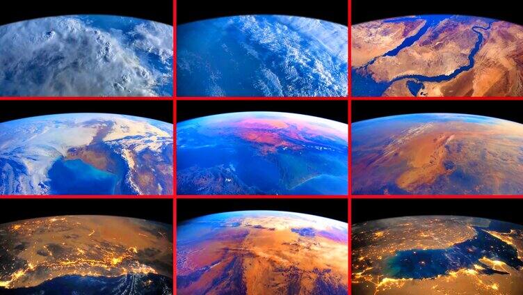 太空俯瞰带通道旋转地球9段1080